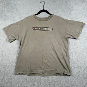 Vintage 2001 Harley Davidson T Shirt Mens XL Outpost Pueblo Colorado Tan Green